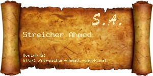 Streicher Ahmed névjegykártya